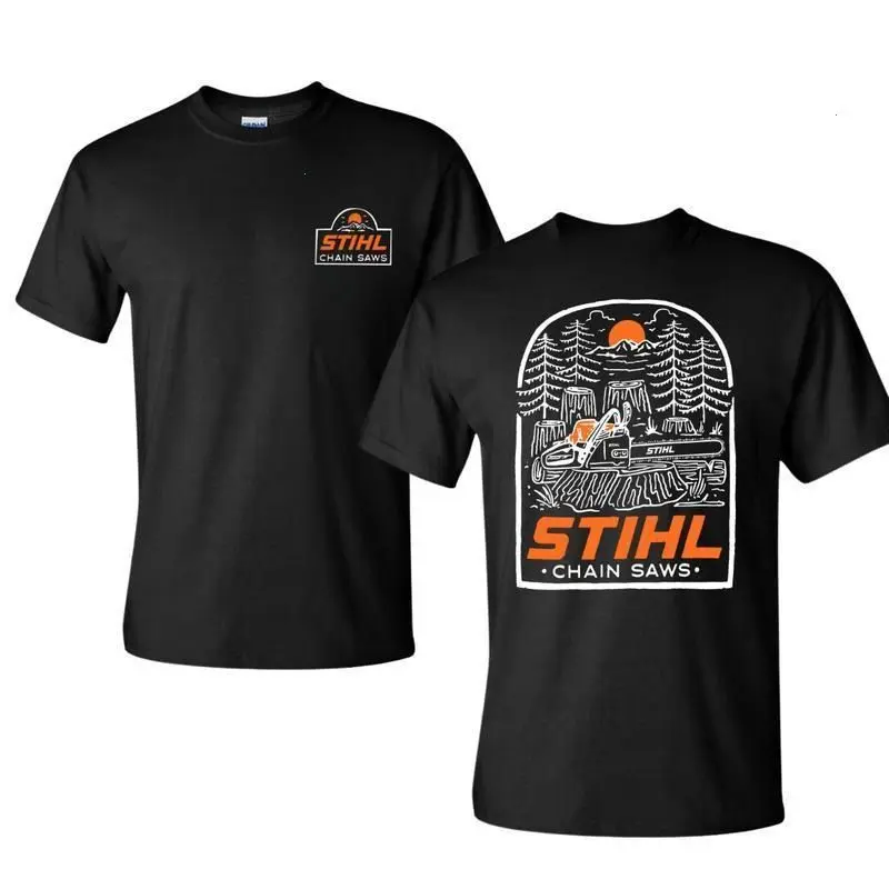 STIHL Into The Woods Graphic Tee, Casual Outdoor Logging Workwear T-Shirt for Men, USA-Made & Printed Apparel	