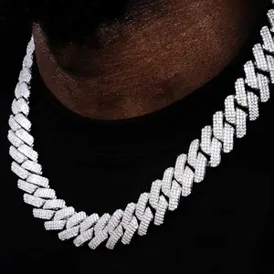 [ICE HUE]18K Gold Vacuum Plated Copper with 5A+ Sri Lanka Zircon 20mm Cuban Necklace & Bracelet Miami Italy Mexico & Micro Inspired for Women & Men Luxury Jewelry,Daily Wear,Casual Fashion,Gift Idea,Chicano,Classic,Hip Hop,Simple,Sporty Style