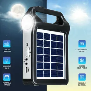 Portable Power Station Solar Power Panel Power Bank Outlet with LED Flashlight 220V Power System USB Charging Generator for Camping Outdoor and Home Travel, for Livestock, Protection from Natural Enemies