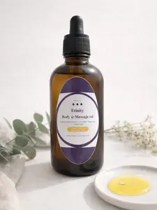 Trinity Body Oil – Lavender Frankincense Lemongrass | Natural Ayurvedic Massage & Body Oil | Stress Relief, Sleep Support, Hydrating Skincare