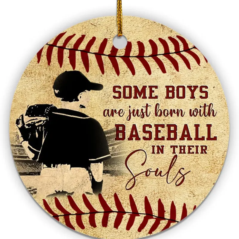 Hyturtle Baseball Christmas Ornament Gifts for Baseball Lover, Christmas Ceramic Ornament,Baseball Lover Gifts for Boy,Xmas Tree Hanging Decoration