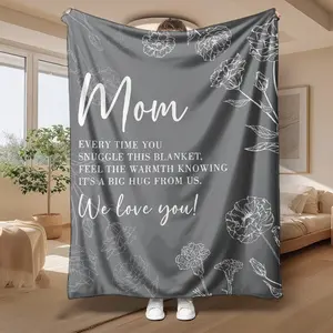 Soft Warm Cozy Blanket Throw Gift for Mom Mother Birthday Christmas from Daughter Son We Love Mom Personalized Thoughtful Present for Women Mummy Mothers Day