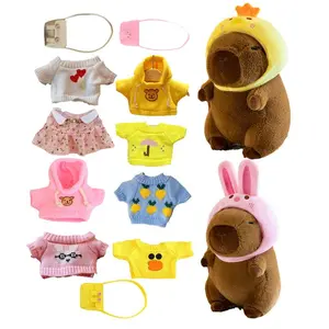 2026 new 9Inch Dress Up Capybara Plush Doll Toy Cute Capybara Plush Doll With Clothe Accessories Stuffed Plush Animal Doll for Child Girl