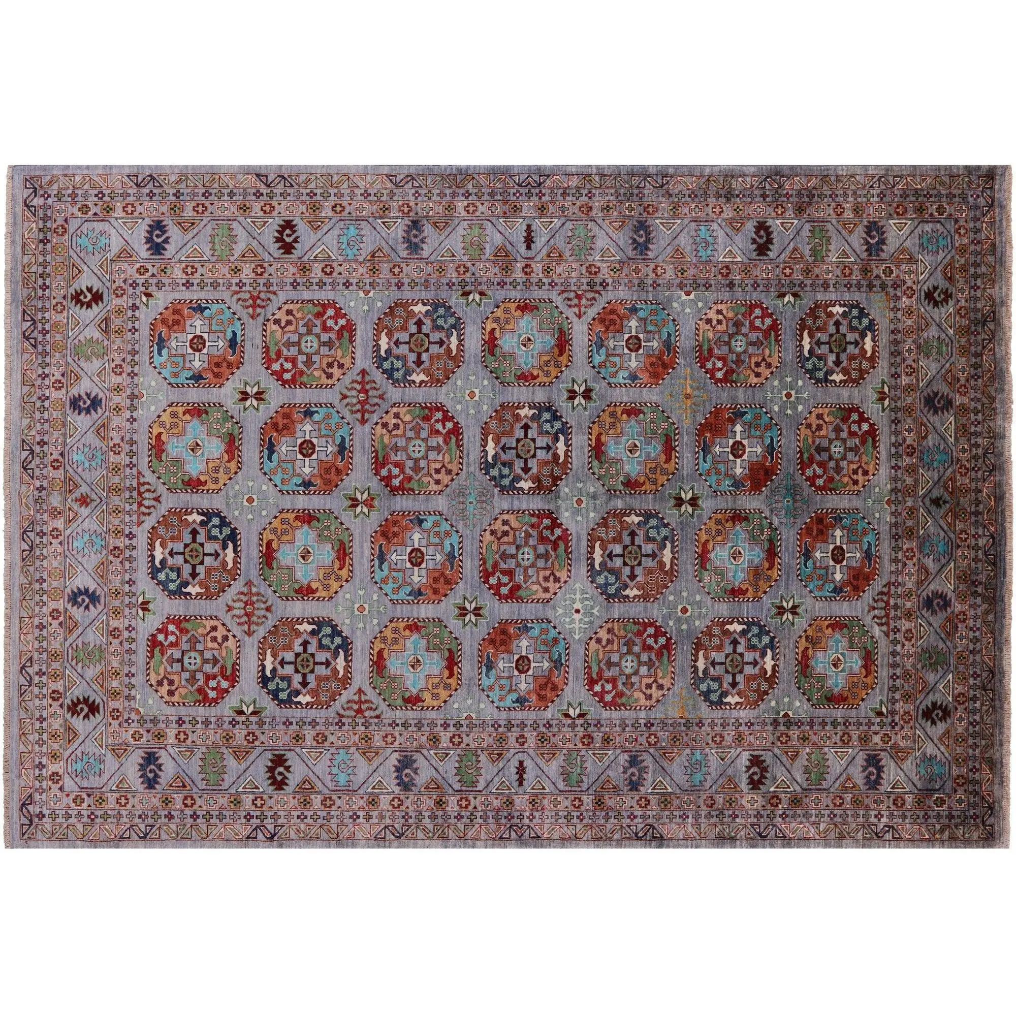 6' 9" X 9' 10" Super Turkmen Ersari Hand-Knotted Rug - Q14097