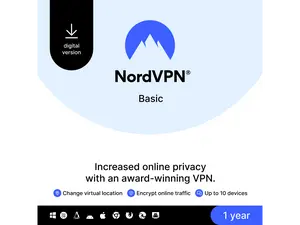 NordVPN Basic, Premium VPN Service - 10 Devices /1 Year- Download
