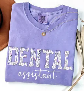 Comfort Colors Dental Assistant Shirt, Blue Toile RDA T-Shirt, Floral Dental Assistant Gift, Dentist Office Shirt, Dental Assistant Tees, for men and women