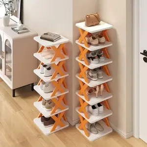 Foldable Shoe Rack, Dustproof Shoe Storage Rack, Space Saving Shoe Organizer, Home Organizer for Living Room Bedroom Entry Door, Folding Adjustable Rack