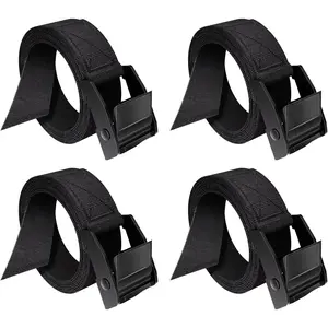 0.75'' x 48'' Adjustable Lashing Straps with Cam Buckles, 4 Pack Black Tie Down Ratchet Straps for Packing Cargo, Trucks, Motorcycle, Kayak, Bike Rack