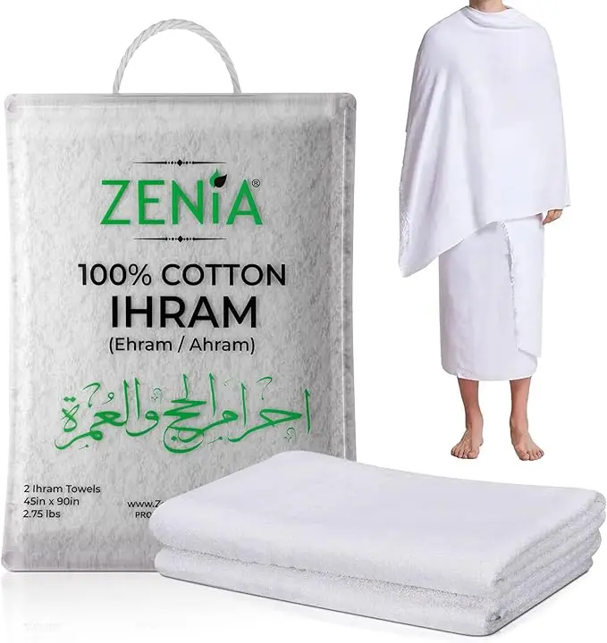 Zenia Cotton Ihram Ehram for Men 45x90in