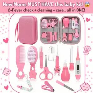 Baby Healthcare & Grooming Kit for Newborns – Complete Baby Care Set with Nail Clipper, Thermometer, Brush & Comb | Newborn Essentials Baby Registry Must Haves
