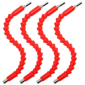 4 Pack Flexible Drill Bit Extension, 11.6 inch Screwdriver Soft Shafts,360 Degrees Drill Extension
