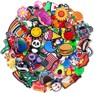 30Pcs Random Shoe Charms Set - Cute Cartoon Design - DIY Bulk Clog Sandals Decoration Accessories Pack for Gift