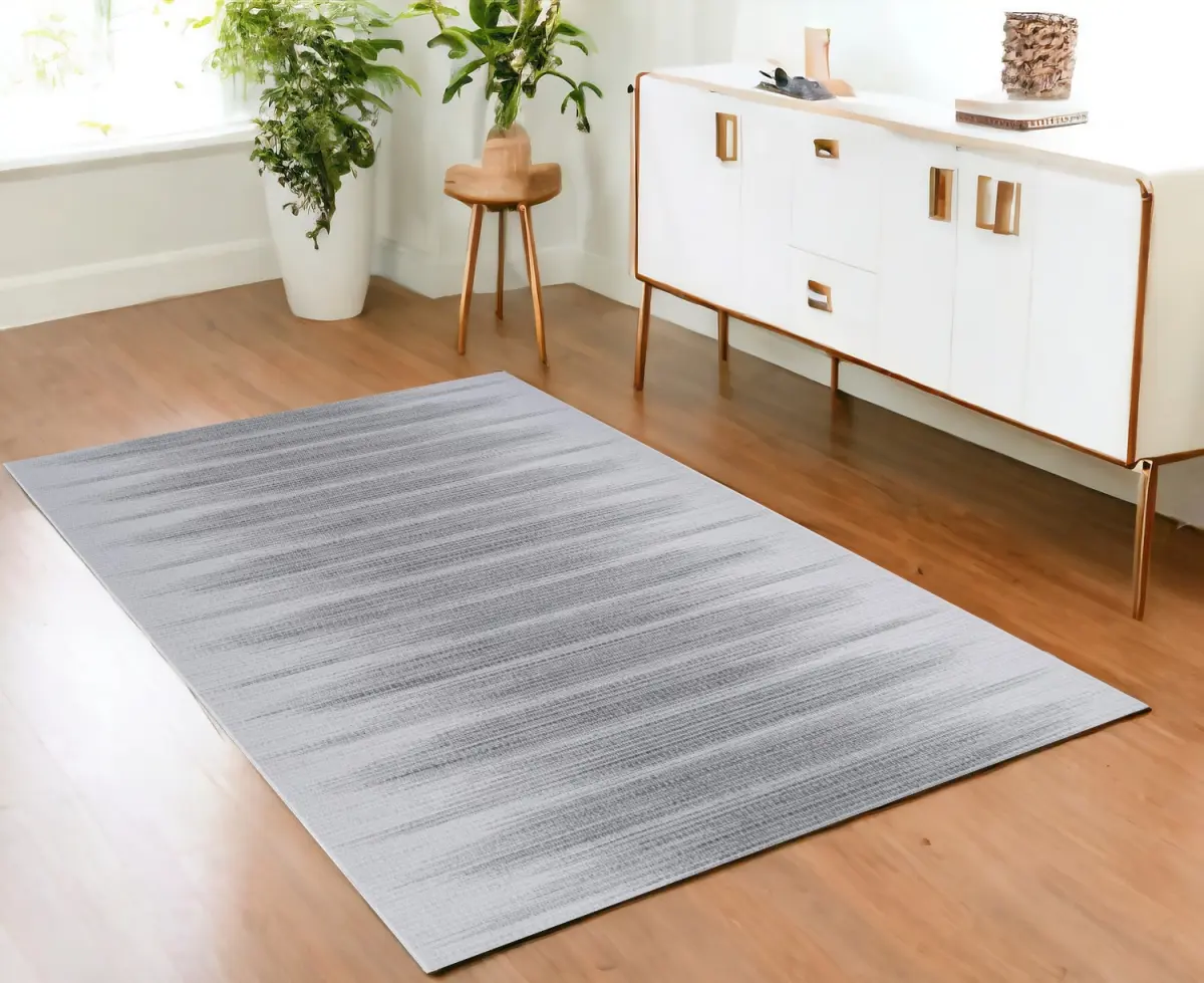 212 MAIN 4x6 ft. Ombre Distressed Antislip Heavy-Duty Polyester Fiber Stain-Proof Modern Rectangle Area Rug, Gray, Child-Friendly Kids-Safe Grippy for Bedroom High-Traffic Use, Antislip Area Rugs, Child-Friendly Area Rugs