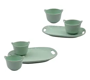 Temp-tations Carved Willow 6-pc Everyday Serving Tray and Bowl Set