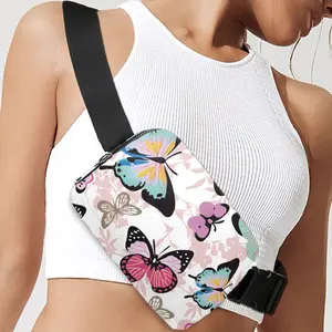 Leisure Outdoor Sports Running Chest Bag Slung Ins Waist Bag Lady Chest Bag Adjustable Waist Crossbody Belt Bag Zipper Fanny Pack Strap