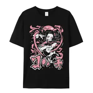 Nezuko Kamado Tee, Demon Slay Anime Washed Fabric T-shirt, Anime Tee, Gift For Anime Fans, Otaku gift 25723