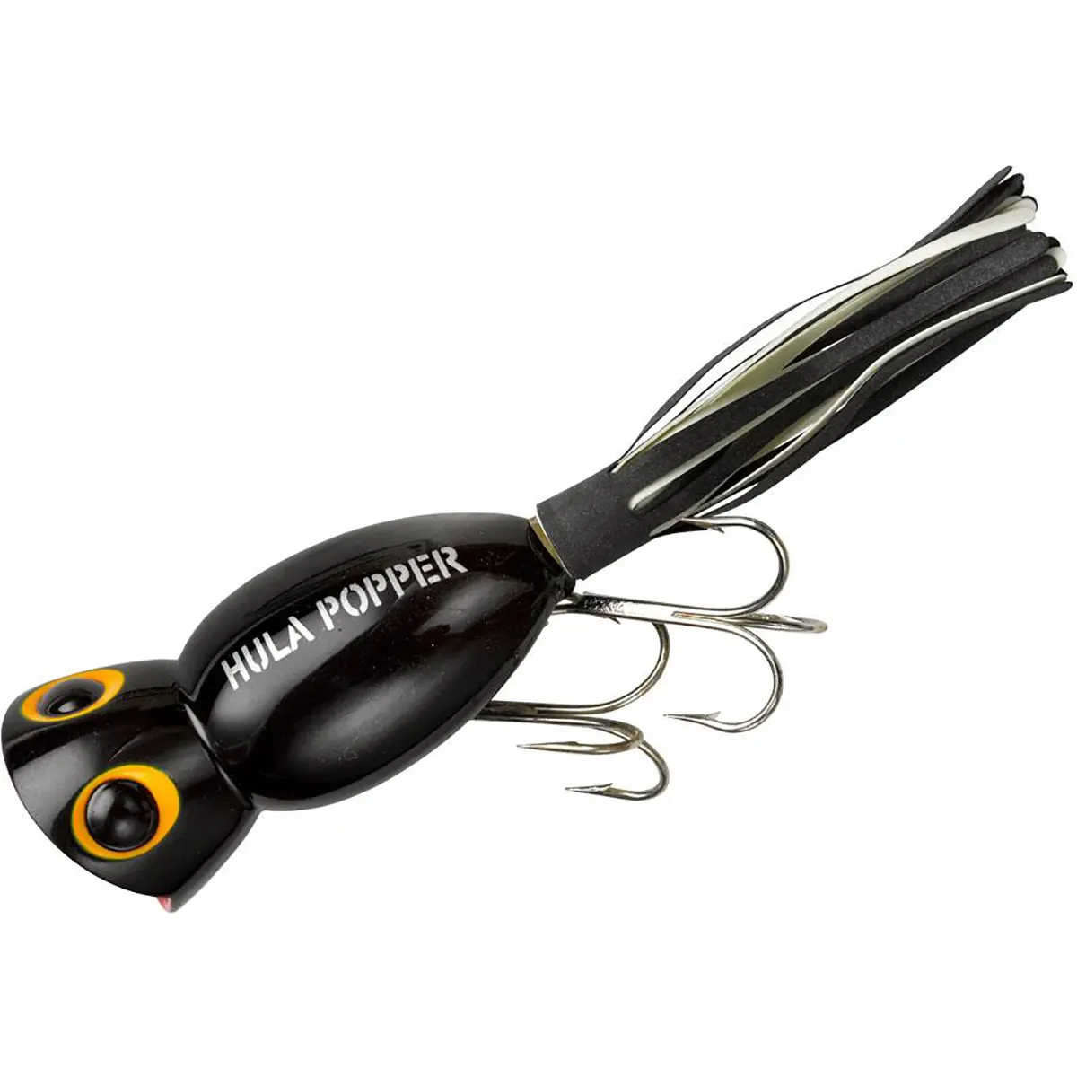 Arbogast Hula Popper Classic Popper Fishing Lure - 3/8 oz, #4 Treble Hooks, Pulsing Skirt, for Bass Fishing Lures, Northern Pike, Deadly On Bass, 2 Inches, Killer Action, Vicious Topwater Strikes
