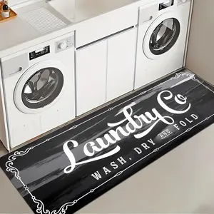 1 Pc Geometric Abstract Laundry Room Rug Soft And Comfortable Long Strip Carpet Printed Mat Anti Slip Floor Mat Suitable For Kitchen Living Room Bedroom Sink Laundry Room Decoration Carpet Mat