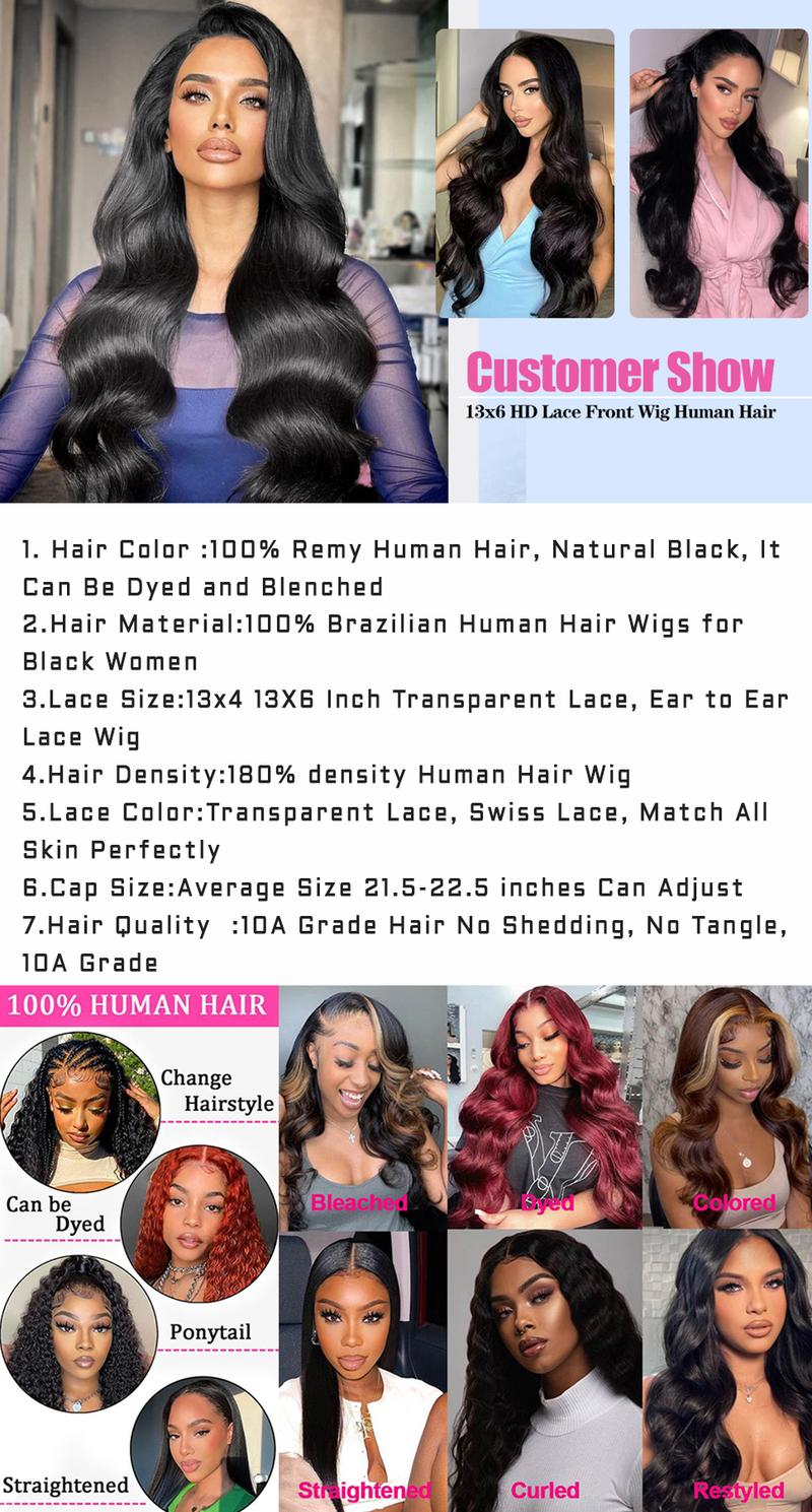 13x4 Hd Transparent Body Wave Lace Front Wig Drawstring Glueless Wig Human Hair 180% 13x6 Hd Lace Frontal Wig Human Hair Wigs Pre Plucked For Black Women
