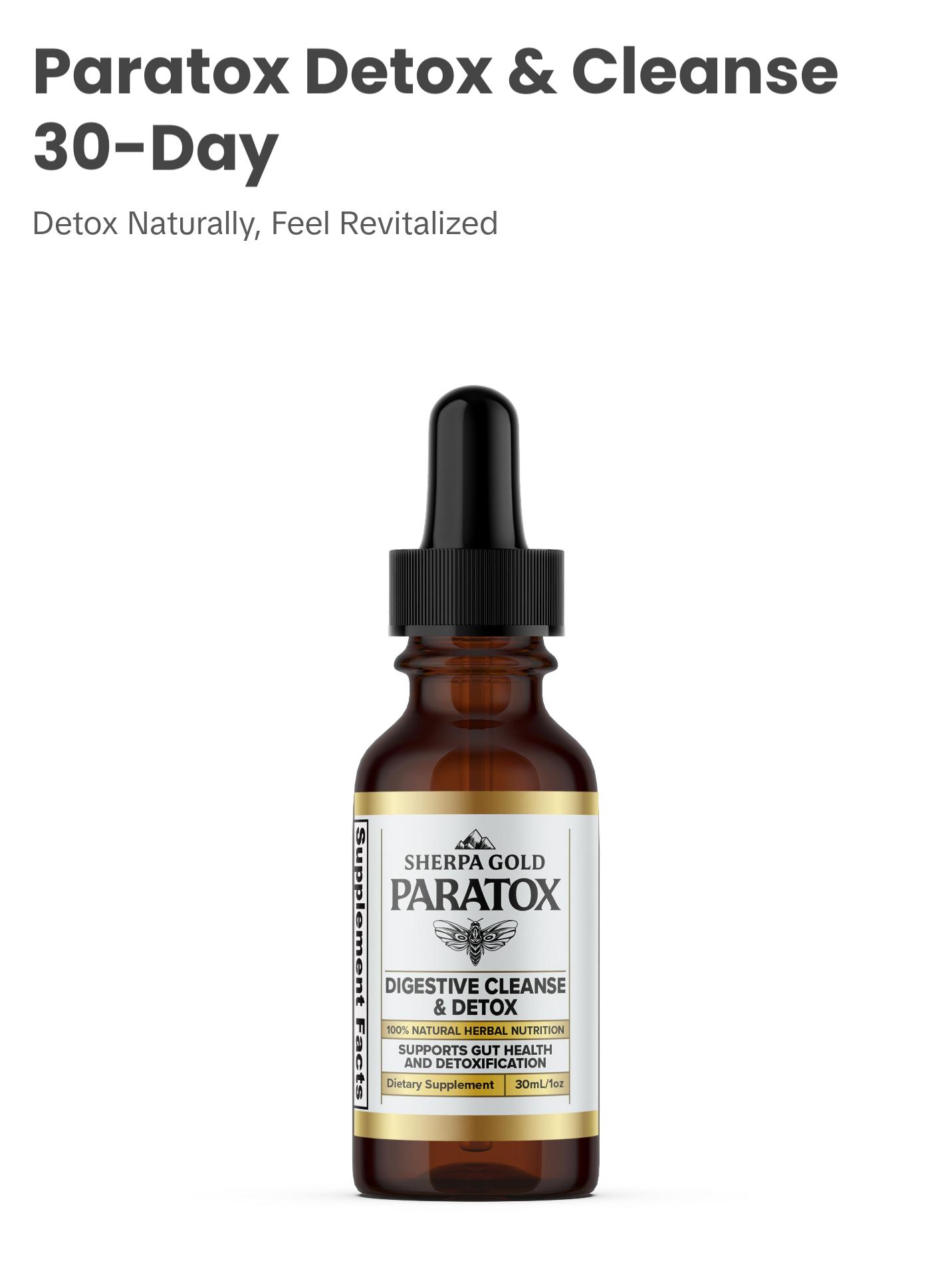 Paratox Detox & Cleanse Natural- Sherpa Gold Healthcare Supplement