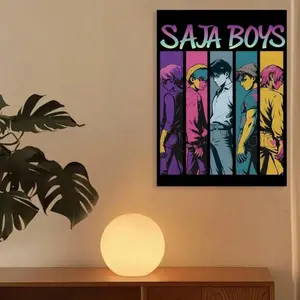 1pc,SAJA BOYS Anime Wall Art Poster Canvas Print, Vibrant Manga Character Decor for Modern Living Spaces, Aesthetic Room Art for Teens and Youth
