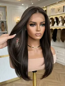 Topshe 13x6 HD Lace Front Wig with Layers, Lace Frontal, 22 Inch Layered Straight Wigs, Multi-Use, Suitable for All Occasions