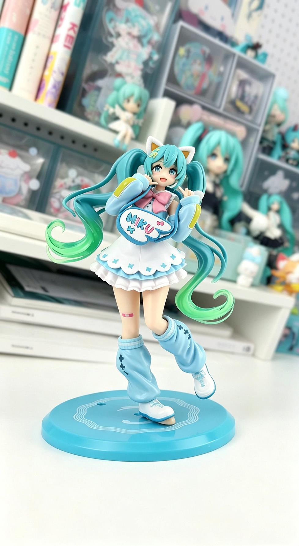 Hatsune Miku exquisite style/Hatsune Miku/Country style PVC figure official collector's model. Cute room decoration, TikTok makes me love it, a gift for otaku, exquisite anime unboxing.