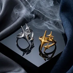 North Star Ring - Elegant Star Design in Silver and Gold Finish for Stylish Accessory