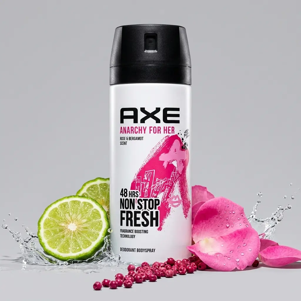 AXE Anarchy For Her Deodorant Body Spray (5oz/150ml) - Rose & Bergamot Floral Scent, 48-Hour Freshness, Body Care for Teens & Adults, Daily Use