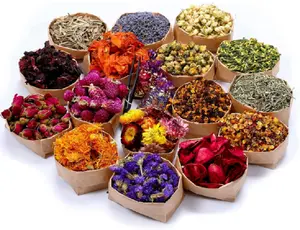 DIY Natural Dried Flowers and Herbs Kit - 16 Varieties for Soap, Candle Making, and Bath