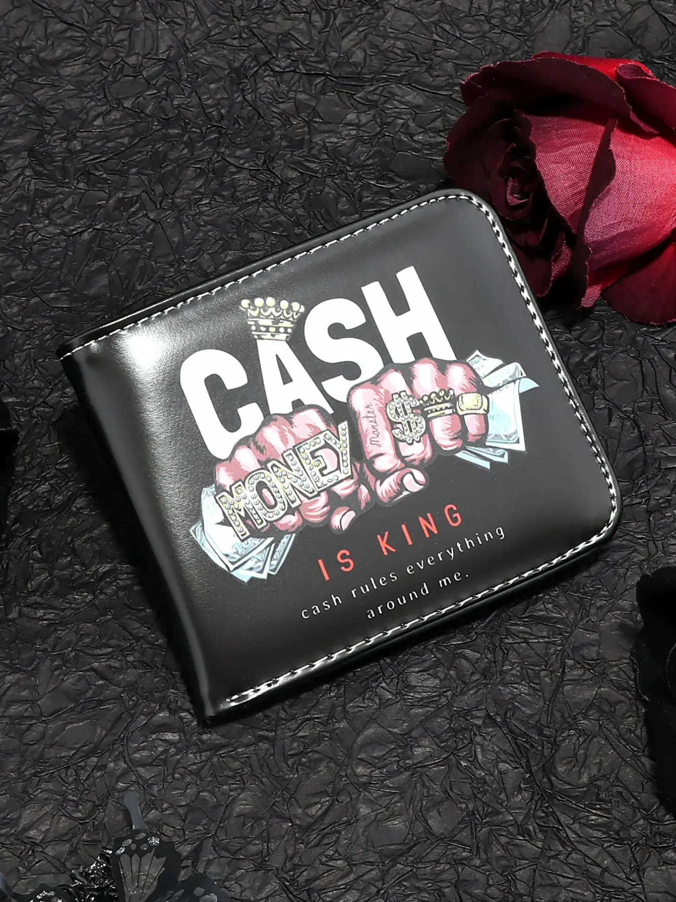New Fashion Wallet Card Holder, Dollar Print Men's Wallet, Versatile Casual Punk Style, Durable for Young Adults, Essential Travel Wallet, Business Fashion Wallet, Casual Trendy Wallet