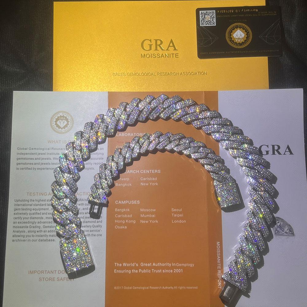 Custom 25MM S925 Sterling Silver Hip Hop Moissanite Cuban Link Chain Thick Miami VVS Cuban Necklace For Men Custom 25MM S925 Sterling Silver Hip Hop Moissanite Cuban Link Chain Thick Miami VVS Cuban Necklace For Men