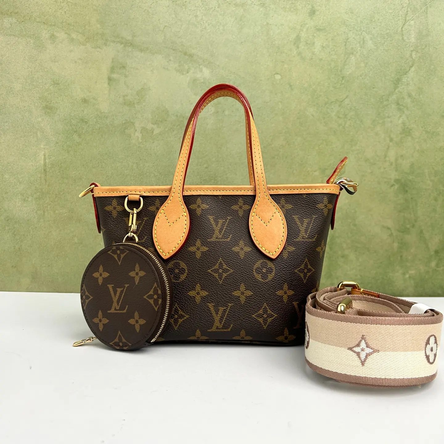 Pre-owned Louis Vuitton Neverfull BB monogram mini tote bag YJ159