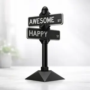 Personalized 3D Printed Street Sign Desk Decor Customizable Office Gaming Mancave End Table Funny Signs High Quality Durable Non Slip Base Versatile Home Shelf Decor Gift Set Coworker Coordinator