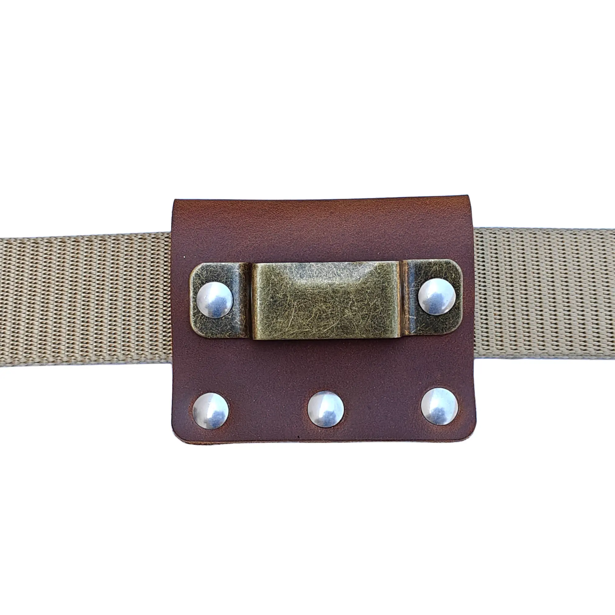 MEEBOY Handmade Leather Belt-Mounted Tape Measure Tool Holder - Craftsmanship Tool Storage Organizer with Solid Aluminum Rivets for Sewing Supplies