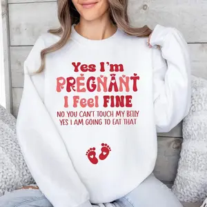 Mom-to-Be Sweatshirt – Yes I’m Pregnant Funny Pregnancy Sweater, Funny Retro Maternity Shirt