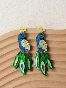 Peacock Design Dangle Earrings, Fashionable Jewelry for Women, Trendy All-match & Exquisite Jewelry for Birthday Gift