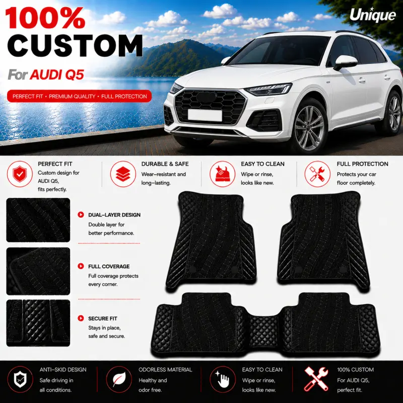 Car Floor Mats for Audi Q2.Audi Q3.Audi Q4.Audi Q5.Audi Q6.Audi Q7.Audi Q8.Audi R8.left Hand Drive or Right Hand Drive 2008 2009 2010 2011 2012 2013 2014 2015 2016 2017 2018 2019 2020 2021 2022 2023 2024 2025 2026