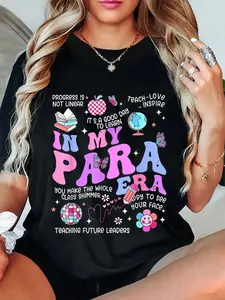 100% Cotton Unisex Groovy In My Para Era Vintage Paraprofessional Paraeducator T-Shirt
