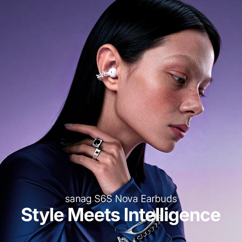 Sanag S6S Nova Open-Ear Clip-On Earbuds – Jewelry-Style Fit, No Sound Leak, All-Day Comfort for Work, Commute, Travel & Fitness