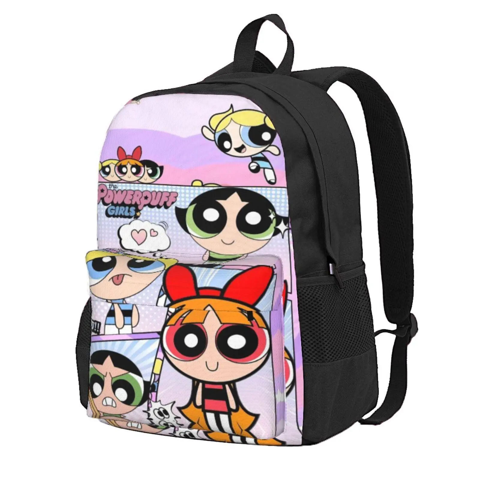 Powerpuff girls Backpack for Girls Women 17 Inch The powerpuff girls Fashion Print Bookbag for Teens Adults, Ideal for School, Work, and Travel