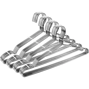 Coat hangers 40 pack clothes hangers, metal hangers heavy duty wire hangers with non slip notch, ultra thin stainless steel hangers space saving clothing hanger 16.5 inch