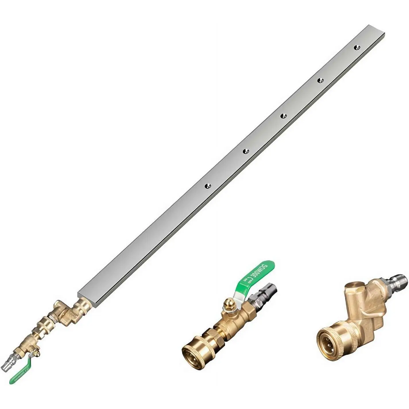 24'' Portable Radiator Cleaning Wand – 4500 PSI Radiator Flush Pressure Power Washer Wand and Cleaner Stainless Steel Tool with Two 1/4'' Quick Couple