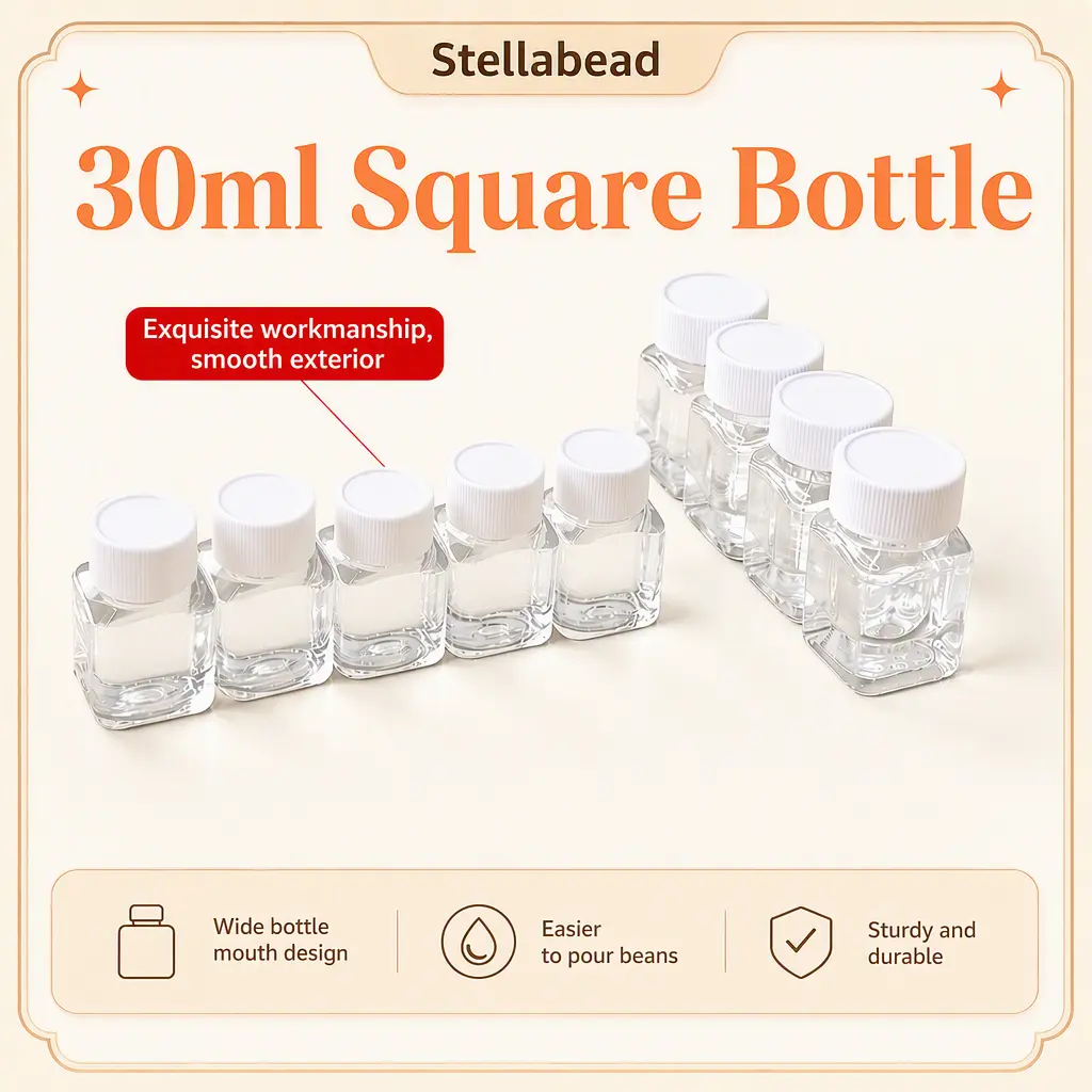 Stellabead  Clear Plastic Storage Bottles for Fuse Perler Beads, Kids DIY Craft Sorting Containers  Stackable Mini Bead Storage Jars, Multi-grid Organizer for Melty Iron Beads