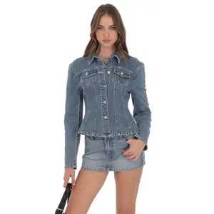 Fitted Denim Jacket in Blue