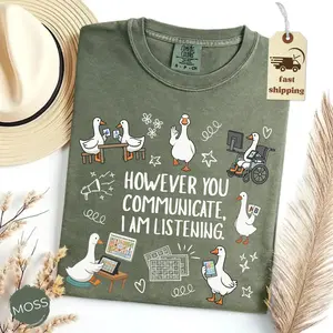 Comfort Colors Sped Teacher Goose Shirt Inclusion AAC Communications Shirt SLP Therapist Tee Special Education Educator Tshirt BCBA Shirt