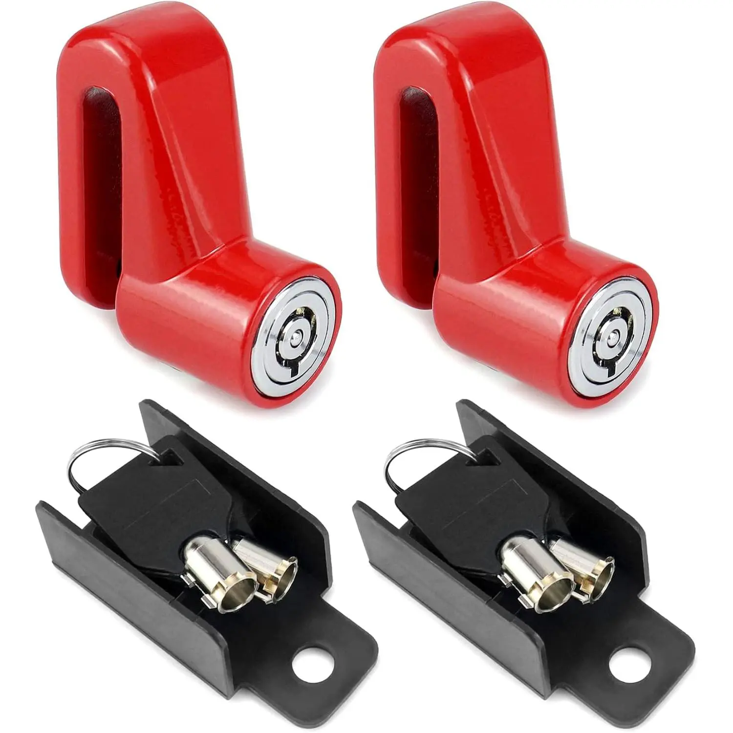 Motorcycle Bike Anti-Theft Wheel Disc Brake Lock, 2 Pack Safety Disc Wheel Lock, Mountain Road Bike Padlock with Keys