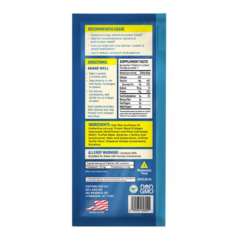 Calories 400 -  High Calorie Liquid Nutrition – 25 Single Serve Packets