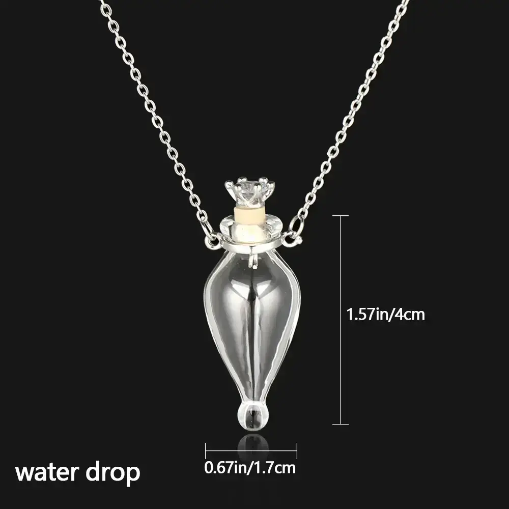 Openable Glaze Vial Pendant Necklace Water Drop Heart Steel Chain Keepsake Jewelry Gift Perfume Mini Bottles Jewellery Necklace Openable Glaze Vial Pendant Necklace Water Drop Heart Steel Chain Keepsake Jewelry Gift Perfume Mini Bottles Jewellery Necklace