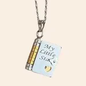 My Little Star Book Necklace for Daughter/Son, Birthday Day Gift Graduation Jewelry of Love